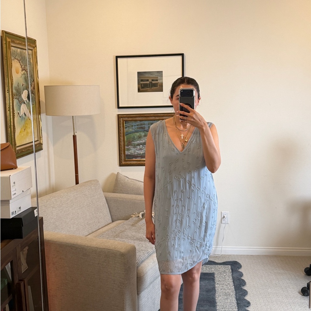 Chan Luu Light Blue Sleeveless Shift Dress